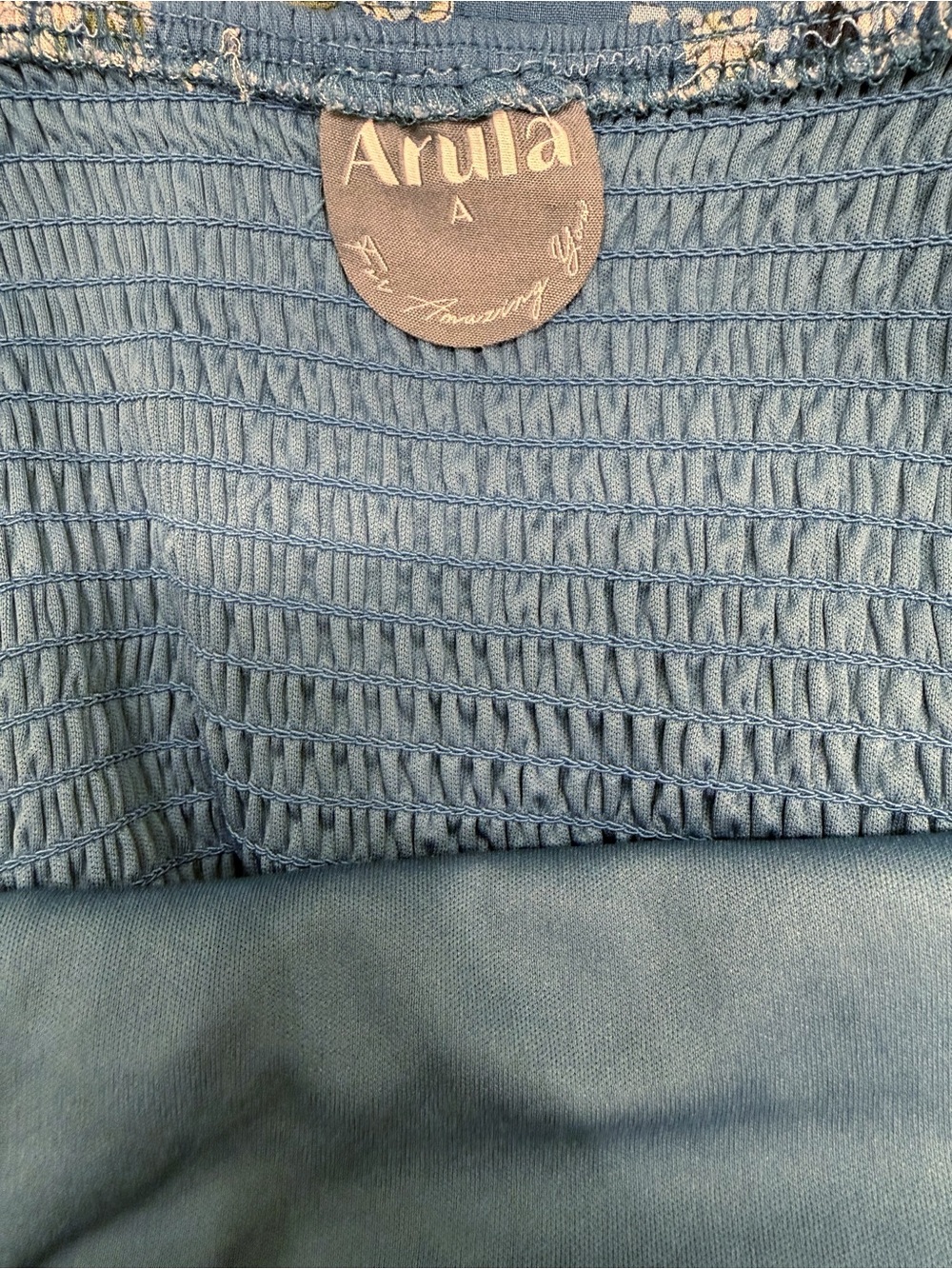 ARULA Dusty Blue Floral Mini Dress - Picture 4 of 5